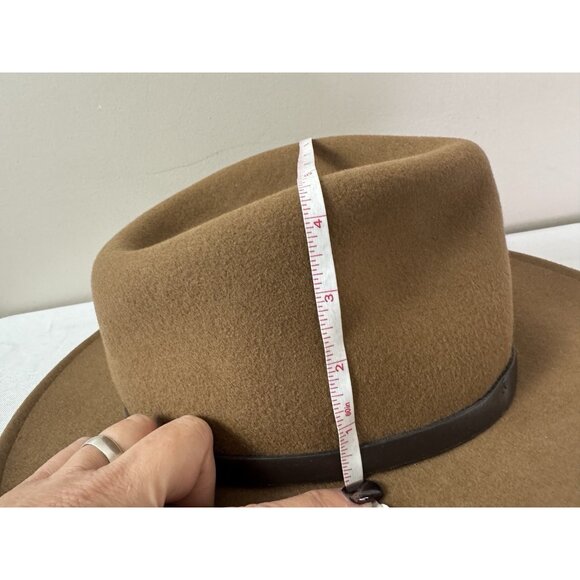 Cabelas Wool Felt Mens L XL Pecan Tan Western Hat All Seasons Outdoors Utility - Picture 16 of 16